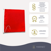 Notflagge Signalflagge Notfahne Signalfahne Bodensee Bootsfahne UV-beständig – rot, 60 x 60 cm