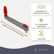 MARINEO Winschkurbel Winch - Kurbel mit Arretierung, grau rot