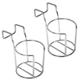 Marineo Strandkorb Getränkehalter Flaschenhalter Becherhalter Halter für Strandkörbe - für Gläser, Becher, Tassen, Flaschen - rostfreier Edelstahl, 2er Pack