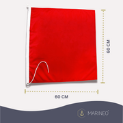 Notflagge Signalflagge Notfahne Signalfahne Bodensee Bootsfahne UV-beständig – rot, 60 x 60 cm