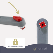 MARINEO Winschkurbel Winch - Kurbel mit Arretierung, grau rot