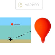 MARINEO Ankerboje I Kugelfender aufblasbar mit 1,5 kg Auftrieb – 15 x 20 cm