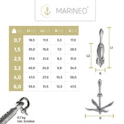 MARINEO Faltklappanker - Stahl feuerverzinkt