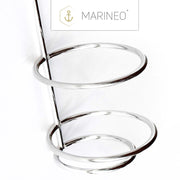 MARINEO Reling Getränkehalter Dosenhalter Flaschenhalter Bierhalter aus hochwertigem Edelstahl für Boot Garten oder Camping - 26,5 x 7,5 cm