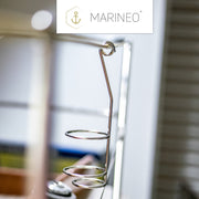 MARINEO Reling Getränkehalter Dosenhalter Flaschenhalter Bierhalter aus hochwertigem Edelstahl für Boot Garten oder Camping - 26,5 x 7,5 cm