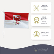 Marineo Gastlandflagge Bootsfahne Gastflagge Fahne Flagge für Boot oder Motorrad - 20 x 30cm, Brandenburg