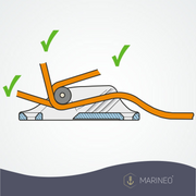 Clamcleat CL236 Kammklemme mit Oberrolle - silber Aluminium 3-6 mm Schotklemme