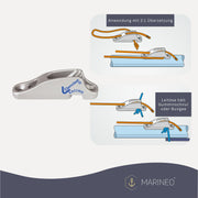 Clamcleat Seilklemme Racing Junior MK1 CL704 mit Leitöse - Aluminium, für 3 - 6 mm Tau