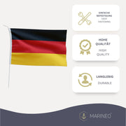 Marineo Gastlandflagge Bootsfahne Gastflagge Fahne Flagge für Boot oder Motorrad - 20 x 30cm, Deutschland