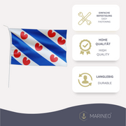 Marineo Gastlandflagge Bootsfahne Gastflagge Fahne Flagge für Boot oder Motorrad - 20 x 30cm, Friesland (Niederlande)
