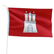 Marineo Gastlandflagge Bootsfahne Gastflagge Fahne Flagge für Boot oder Motorrad - 20 x 30cm, Hamburg