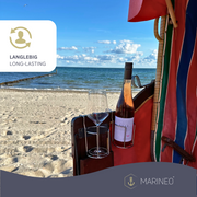 Marineo Strandkorb Getränkehalter Flaschenhalter Becherhalter Halter für Strandkörbe - für Gläser, Becher, Tassen, Flaschen - rostfreier Edelstahl