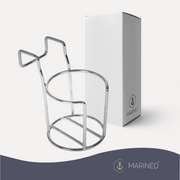 Marineo Strandkorb Getränkehalter Flaschenhalter Becherhalter Halter für Strandkörbe - für Gläser, Becher, Tassen, Flaschen - rostfreier Edelstahl