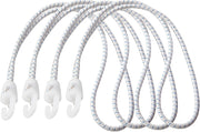 MARINEO 4er Pack Zeising Segeleinbinder Segelbinder Gummiseil mit Haken