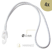 MARINEO Zeising Segeleinbinder Segelbinder Gummiseil mit Haken 70 cm